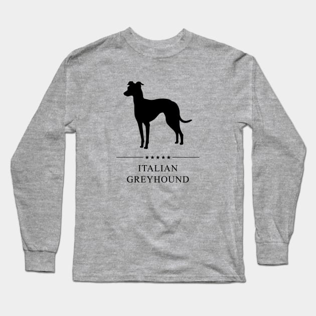 Italian Greyhound Black Silhouette Long Sleeve T-Shirt by millersye